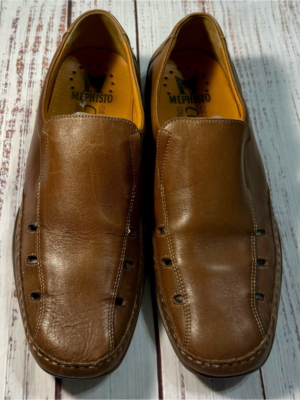 Mephisto Men’s Brown Leather Slip-On Loafers